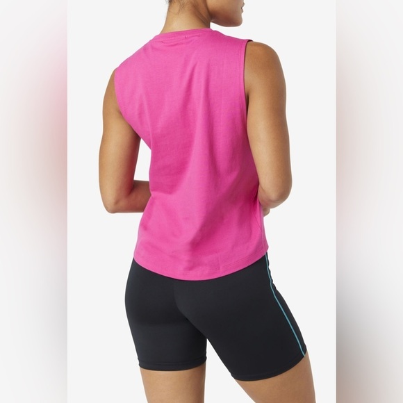 Fila Muscle Tee Women’s Size XL Pink Glow Cotton Sleeveless Relaxed Tank Diella - Picture 9 of 12